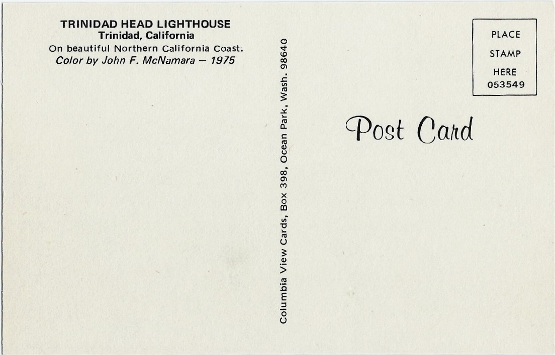 Trinidad Head Lighthouse California Postcard 053549 (CA) - Click Image to Close