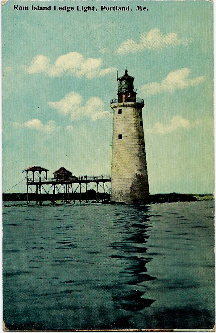 Ram Island Ledge Light Portland Me Postcard - Click Image to Close