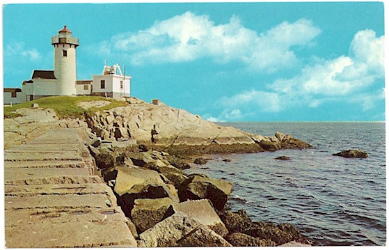 EASTERN POINT LIGHT AND BREAKWATER POSTCARD K-6573 (MA)