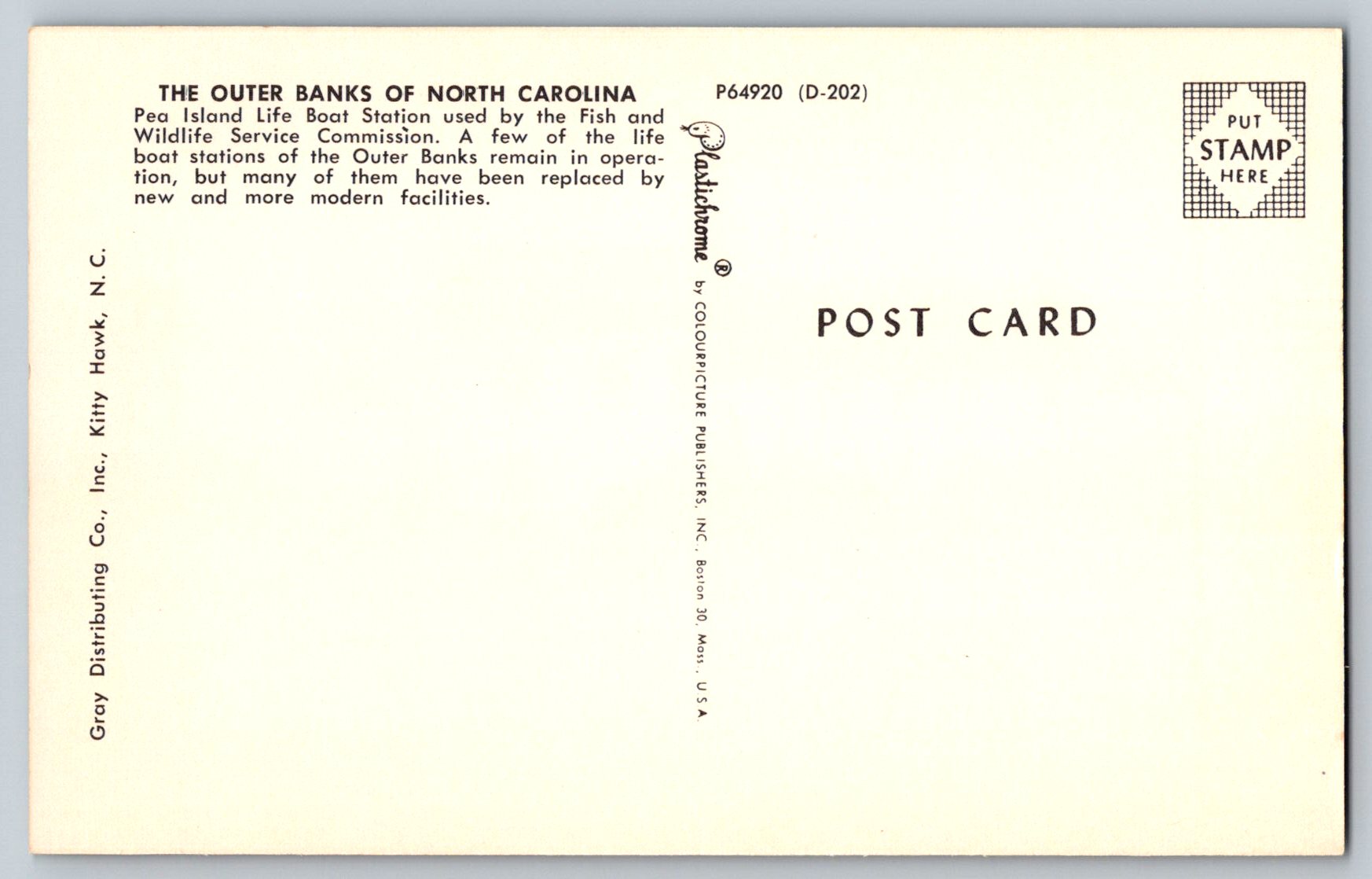 Pea Island LIfe Boat Station Postcard P64920 (D-200) - Click Image to Close