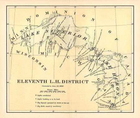 Lighthouse District Map; Eleventh District ca.1890