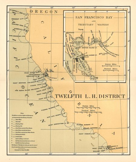 Lighthouse District Map; Twelfth District, ca. 1890 - Click Image to Close