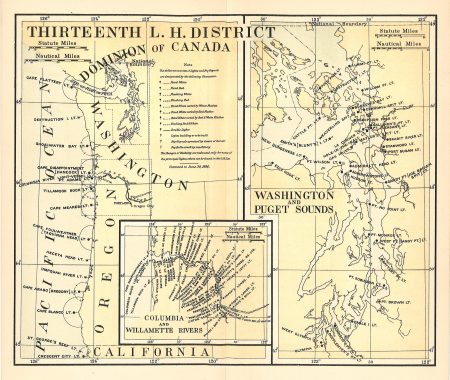 Lighthouse District Map; Thirteenth District, ca.1890