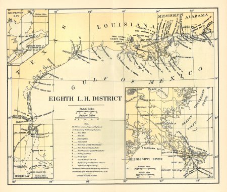 Lighthouse District Map, Eight District, Ca. 1890 - Click Image to Close