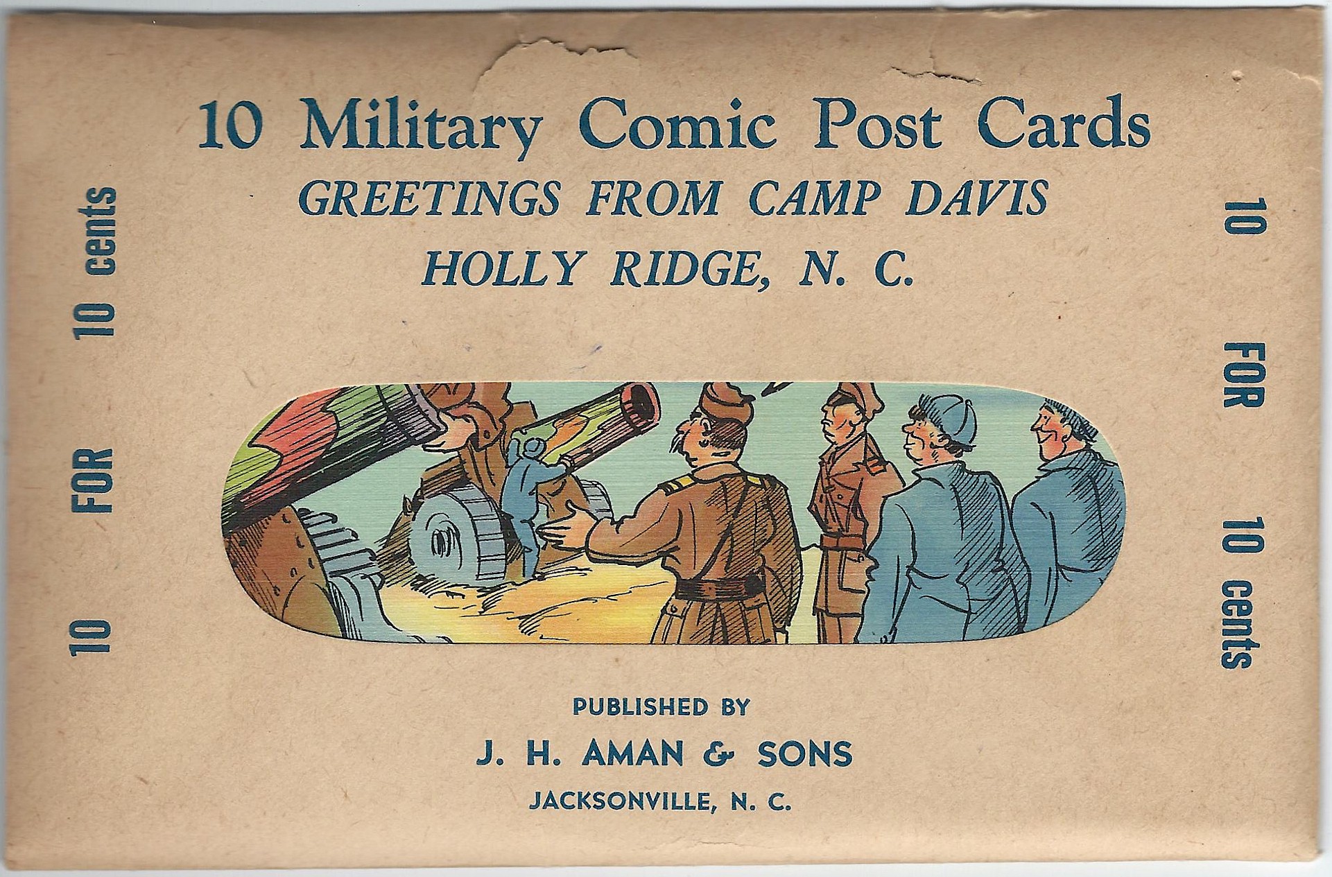SET of 10 MILITARY COMIC POSTCARDS CAMP DAVIS HOLLY RIDGE NC SET of 10 MILITARY COMIC POSTCARDS CAMP DAVIS HOLLY RIDGE NC