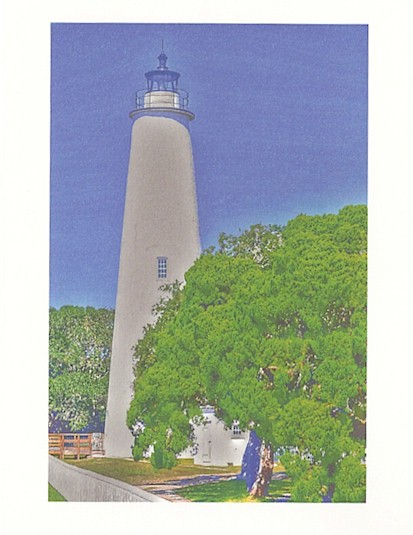 Ocracoke Lighthouse Note Card - Click Image to Close