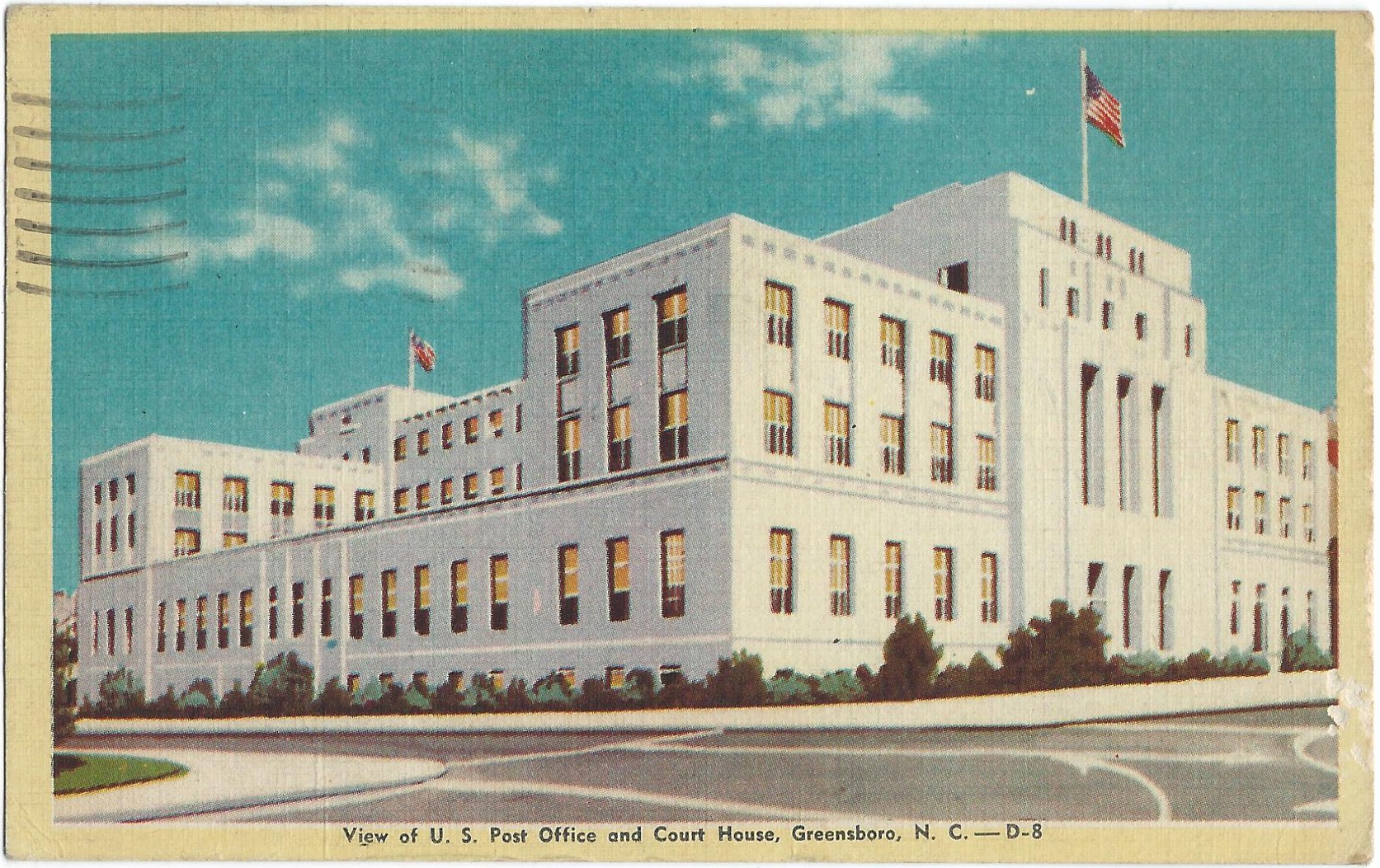 View of U.S. Post Office and Court House Greensboro N.C. 27247 - Click Image to Close