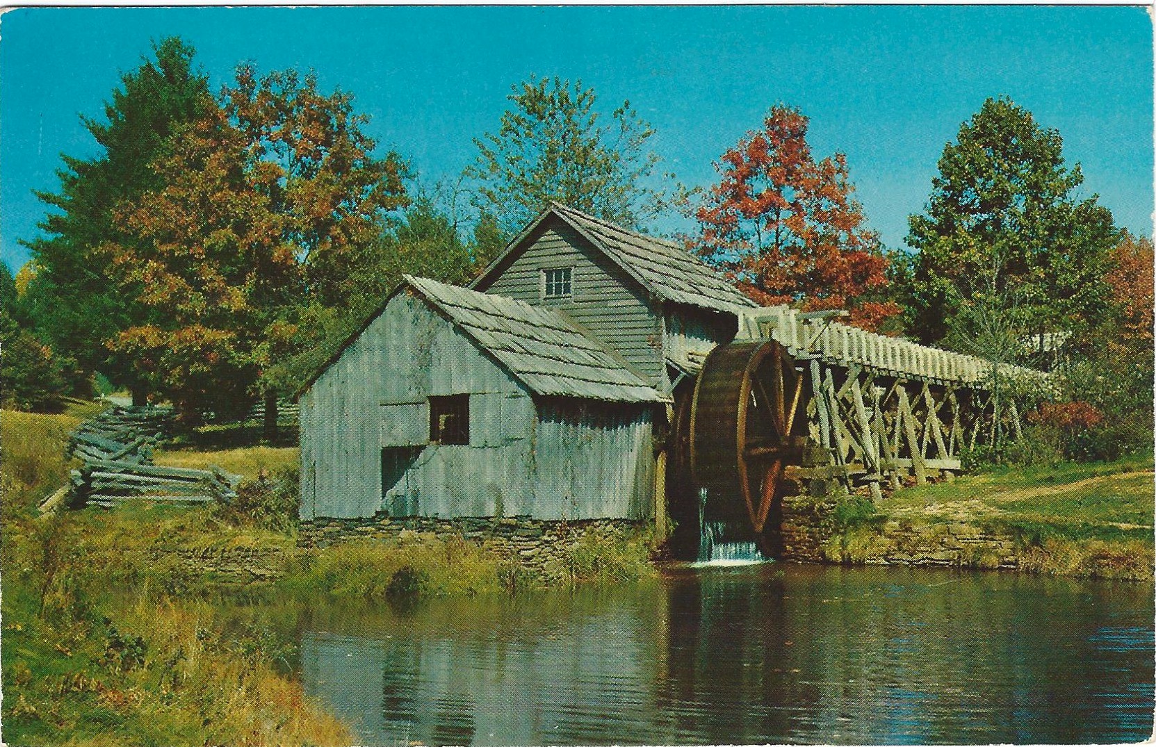 RUSTIC MILL HSC-184 WATER WHEEL Standard Size Postcard - Click Image to Close