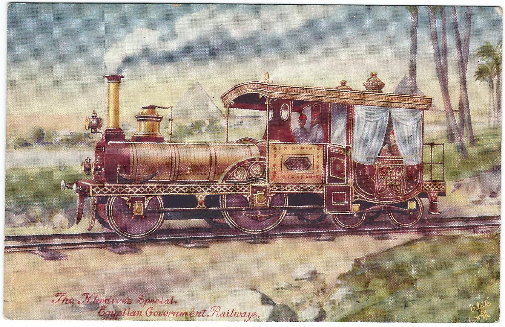 KHEDIVES SPECIAL EGYPTIAN GOVERNMENT RAILWAYS TUCK POSTCARD 9274 KHEDIVES SPECIAL EGYPTIAN GOVERNMENT RAILWAYS TUCK POSTCARD 9274