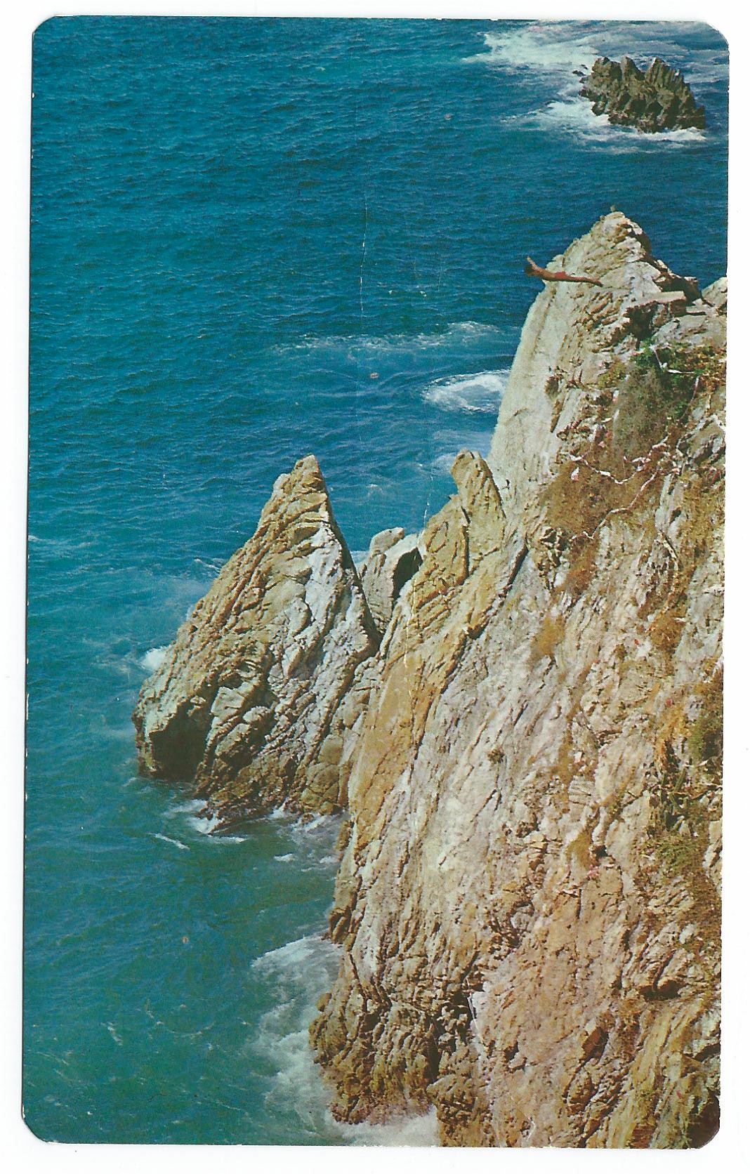 Diver on La Quebrada Acapulco, Mexico Postcard A-148 - Click Image to Close