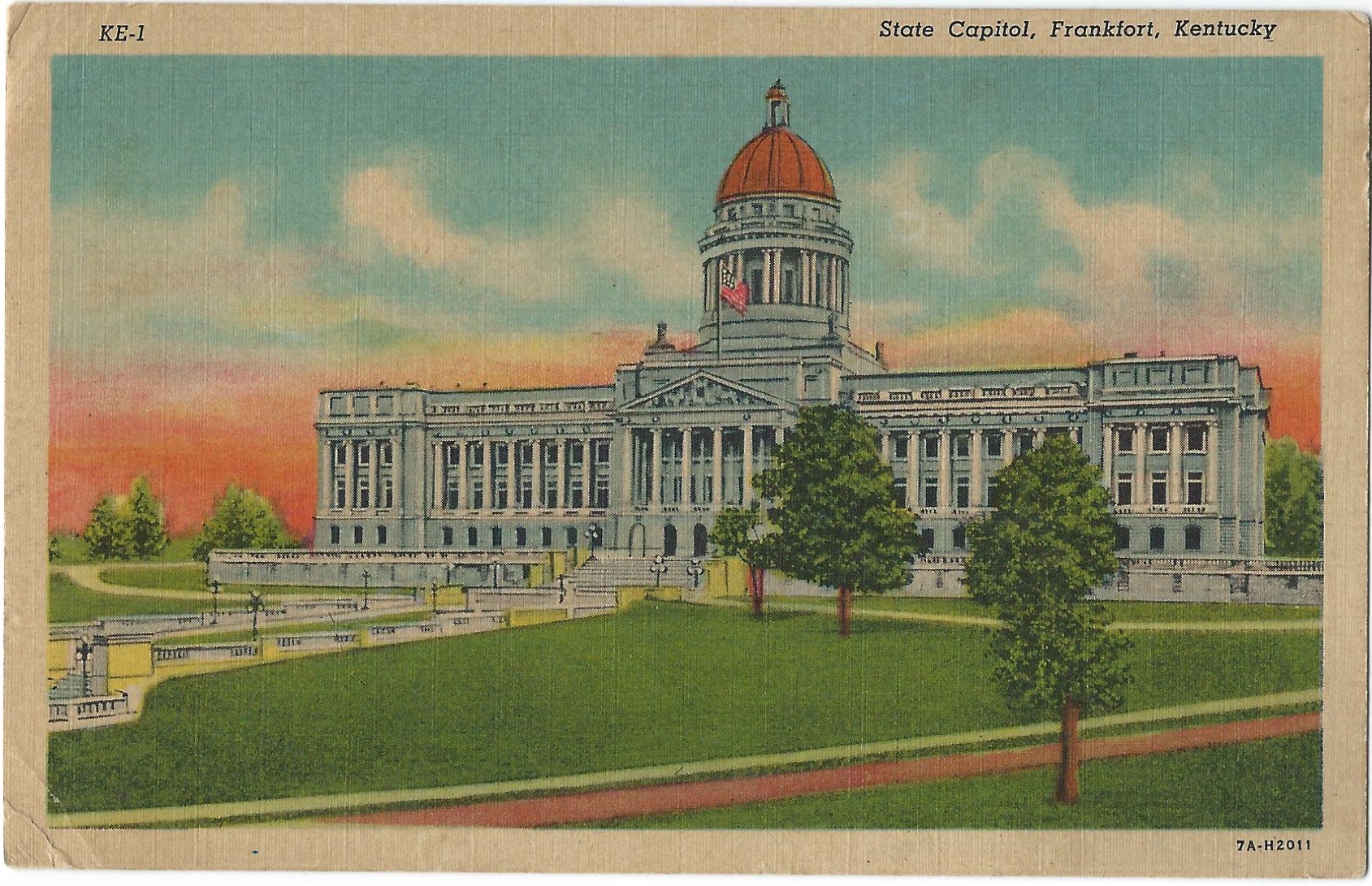 State Capitol, Franfort, Kentucky Postcard KE-1 4A-H2011 (KY) - Click Image to Close