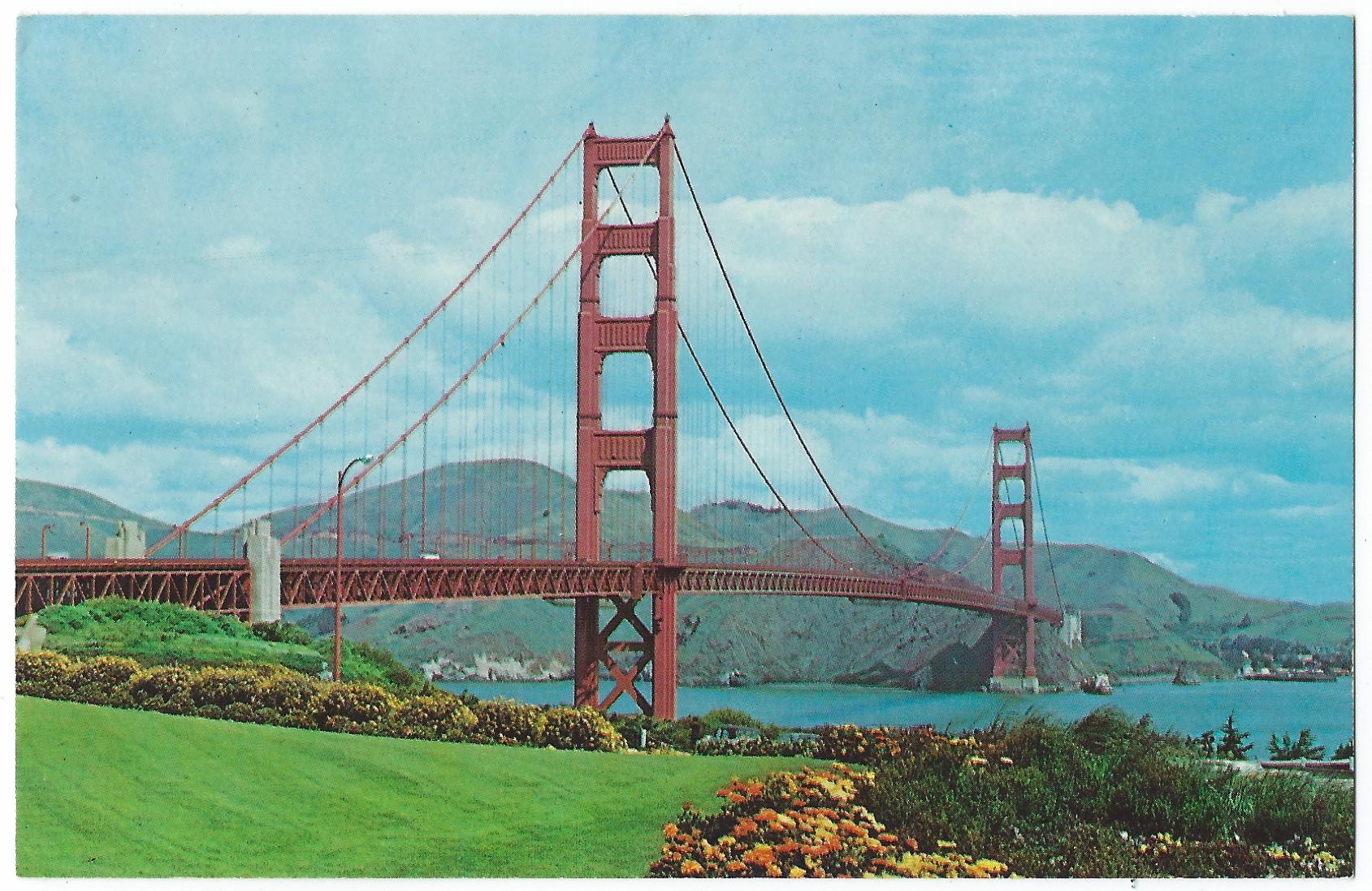 SAN FRANCISCO CALIFORNIA GOLDEN GATE BRIDGE POSTCARD DT-73836-B