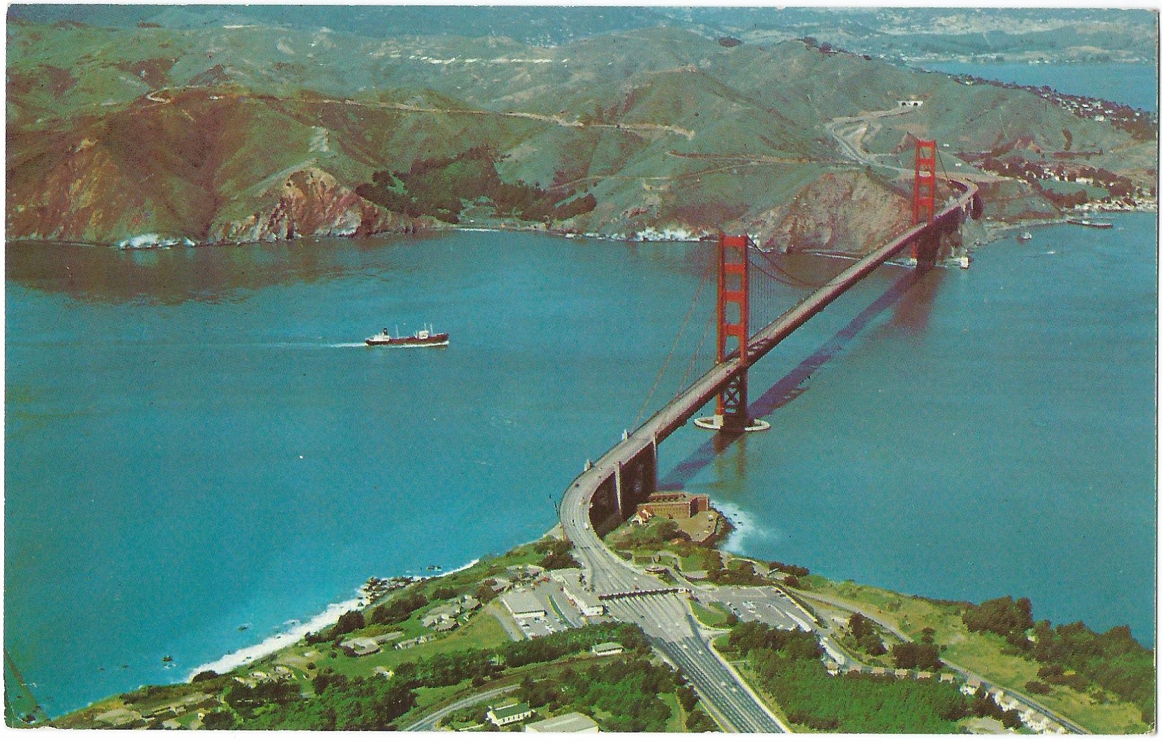 AERIAL VIEW OF THE GOLDEN GATE SAN FRANCISCO BAY BRIDGE C9232 - Click Image to Close