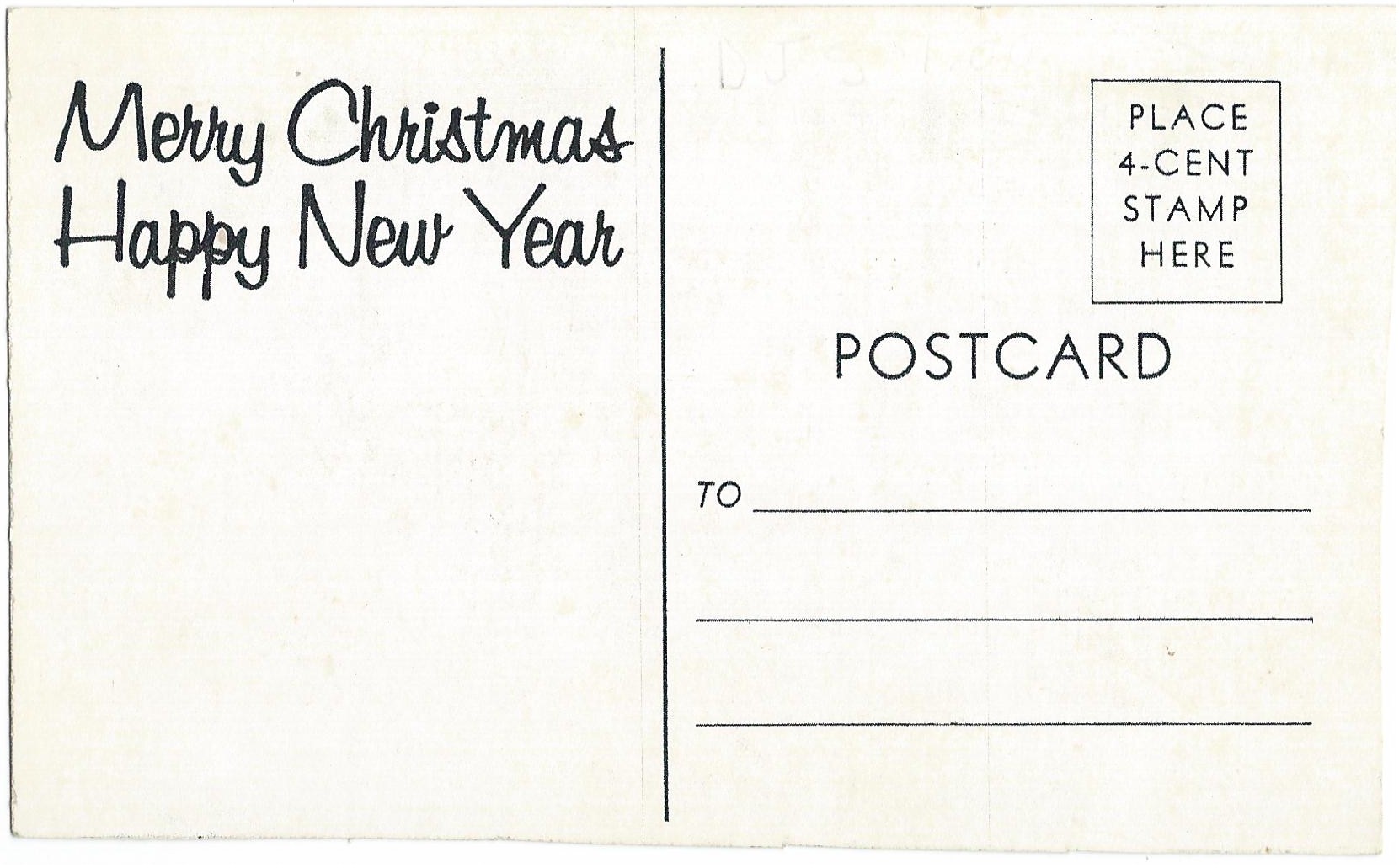 Merry Christmas Santa Claus Happy New Year Unused Postcard