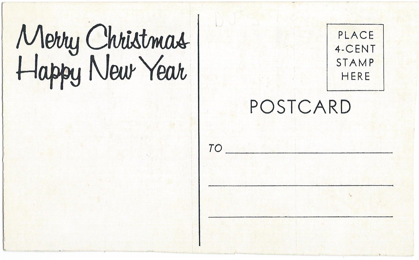 Merry Christmas Santa Claus Happy New Year Unused Postcard - Click Image to Close