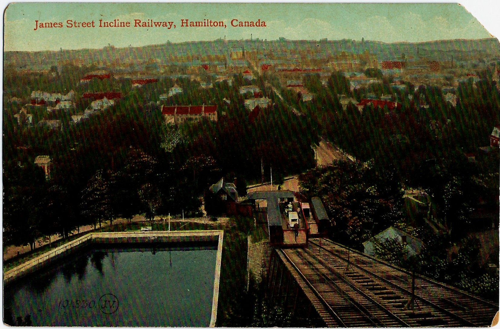 James Street Incline Railway Hamilton Canada Valentine Postcard - Click Image to Close