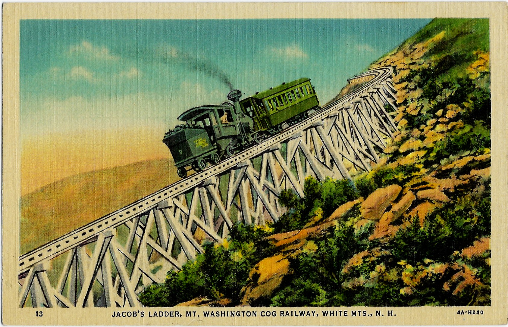 Jacob's Ladder Mt. Washington Cog Railway White Mtns. N.H. Jacob's Ladder Mt. Washington Cog Railway White Mtns. N.H.