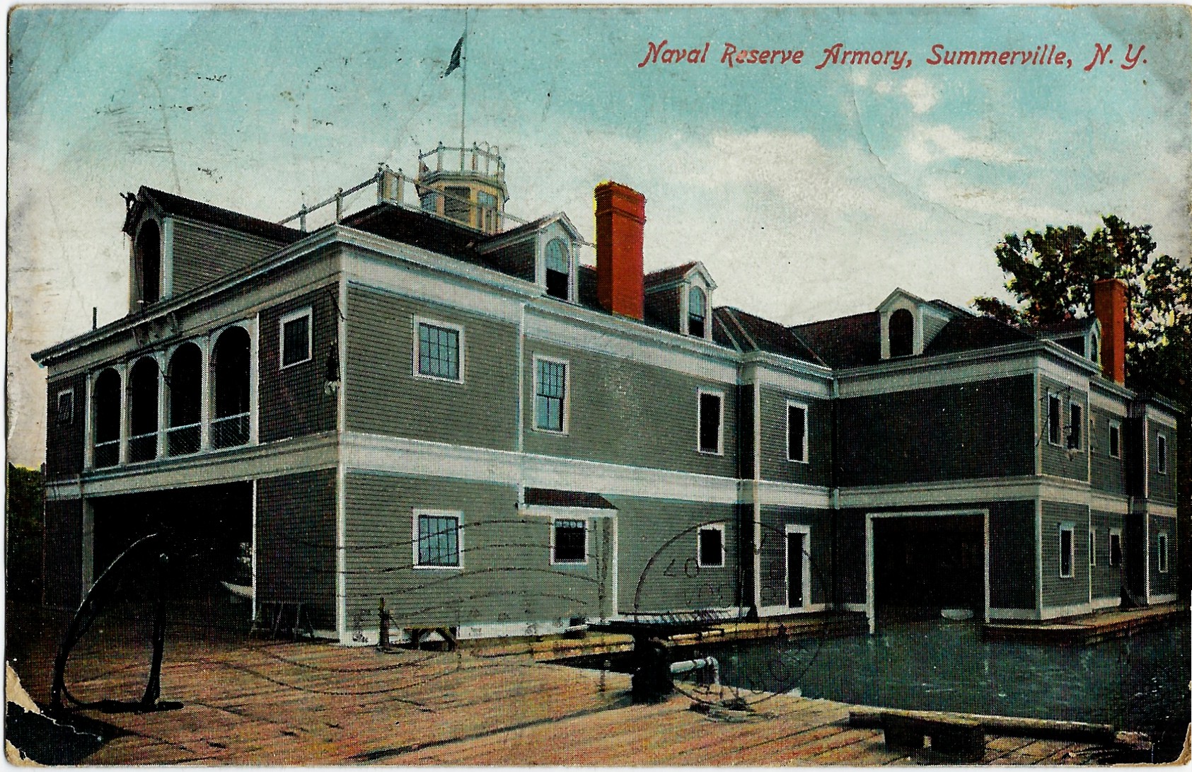 Naval Reserve Armory, Summerville, N.Y. Postcard PM 1907 - Click Image to Close