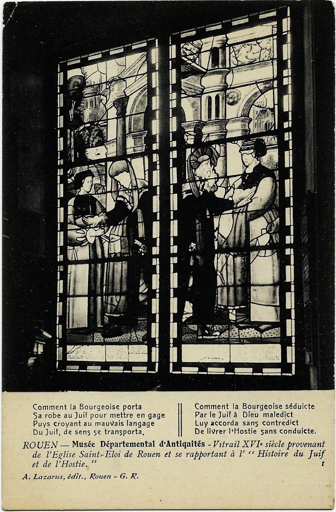 XVI Century Stained Glass Window from the Saint-Eloi Church in R