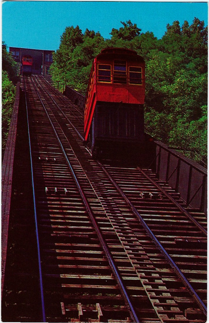 Red & Yellow Cars of the Duquesne Incline, Pittsburgh (PA) - Click Image to Close