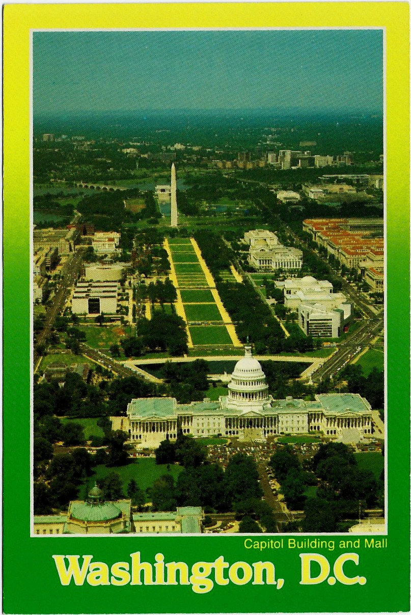 Capitol Building and Mall Washington DC Postcard 743 - Click Image to Close