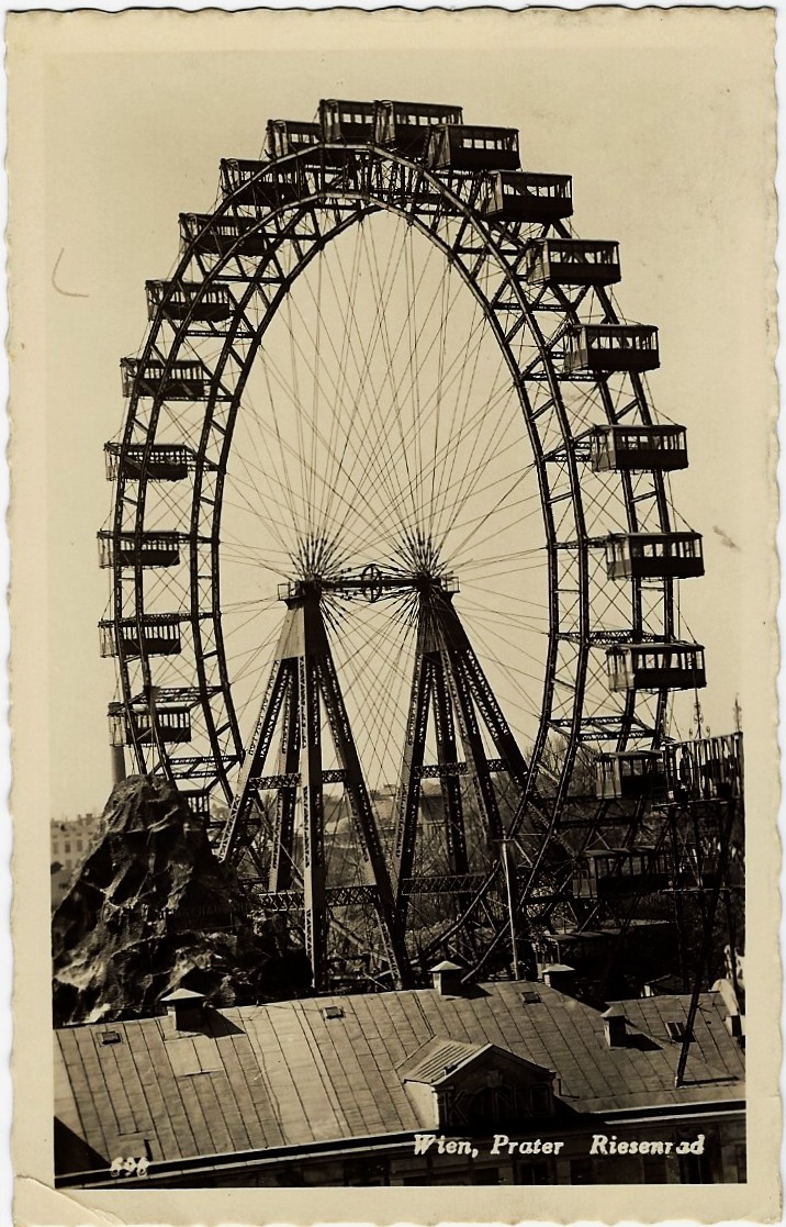 Wien Prater Riesenrad Giant Ferris Wheel RPPC Austria