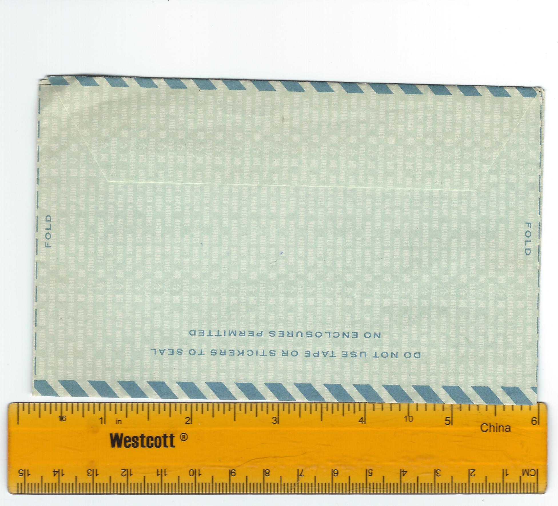 VINTAGE UNUSED UNITED NATIONS 10¢ AIR MAIL AIR LETTER AEROGRAMME - Click Image to Close