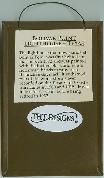 Bolivar Point TX Lighthouse Peg Hanger - Click Image to Close