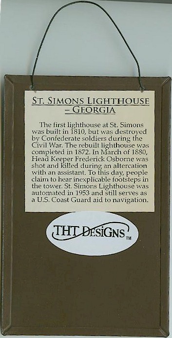 St Simons Island GA Lighthouse Peg Hanger - Click Image to Close