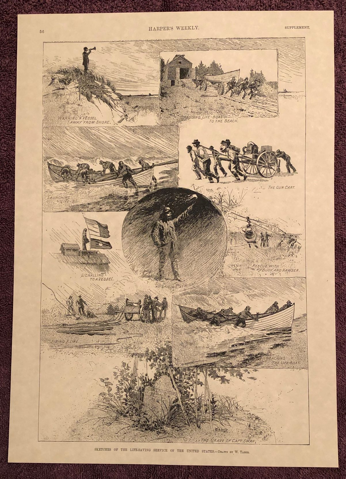 Sketches of Life Saving Service Print (Reproduction)