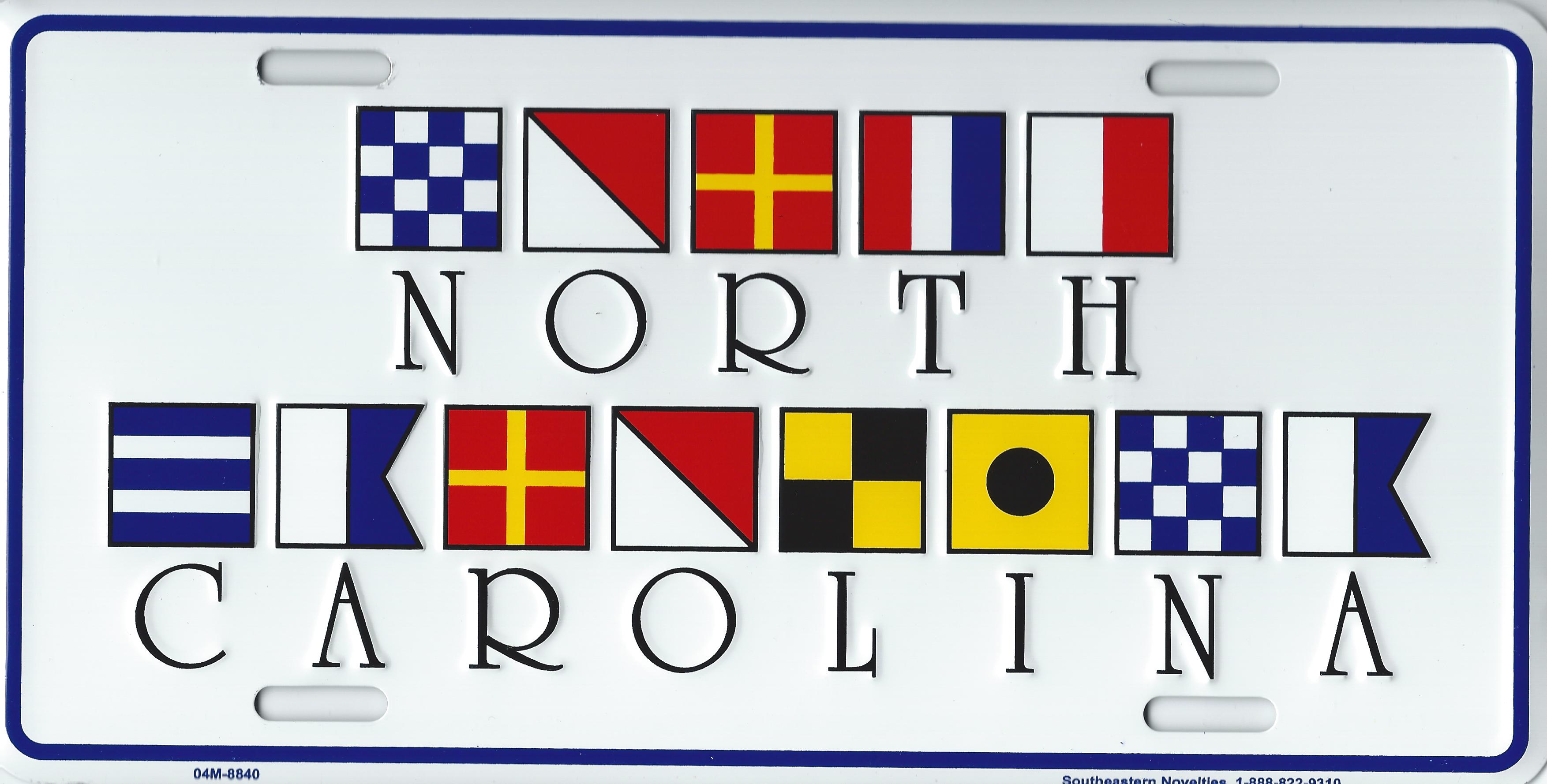 Nautical North Carolina License Plate - Click Image to Close