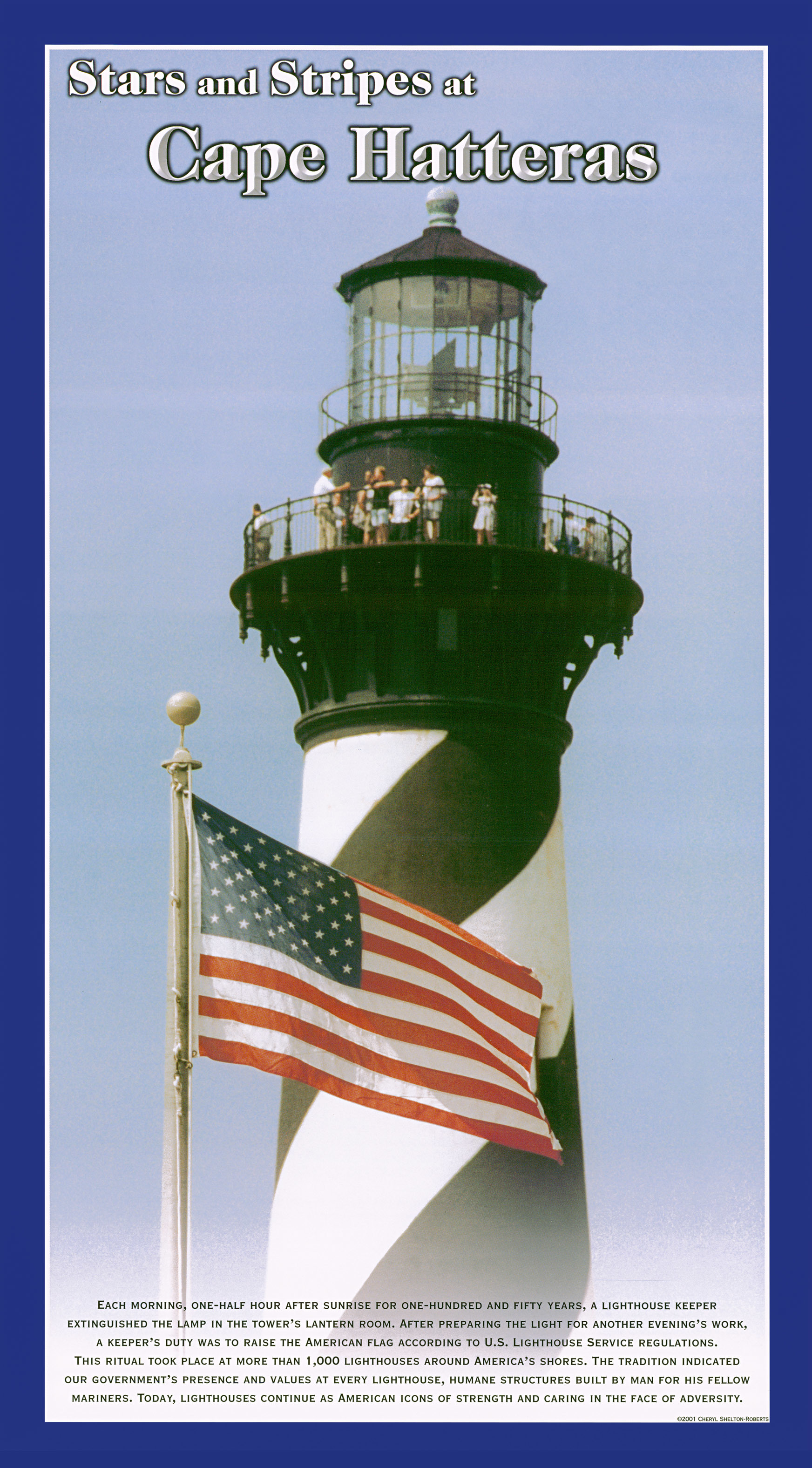 Cape Hatteras Lighthouse Stars & Stripes Poster - Click Image to Close