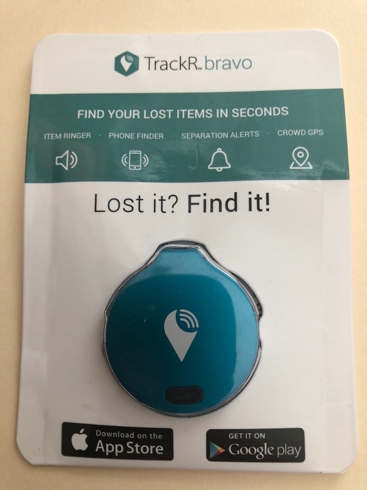 TrackR.bravo Bluetooth ® Tracking Device (Blue) - Click Image to Close