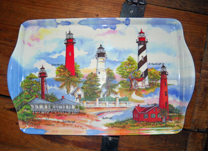Florida Lighthouses Plastic Serving Tray Florida Lighthouses Plastic Serving Tray
